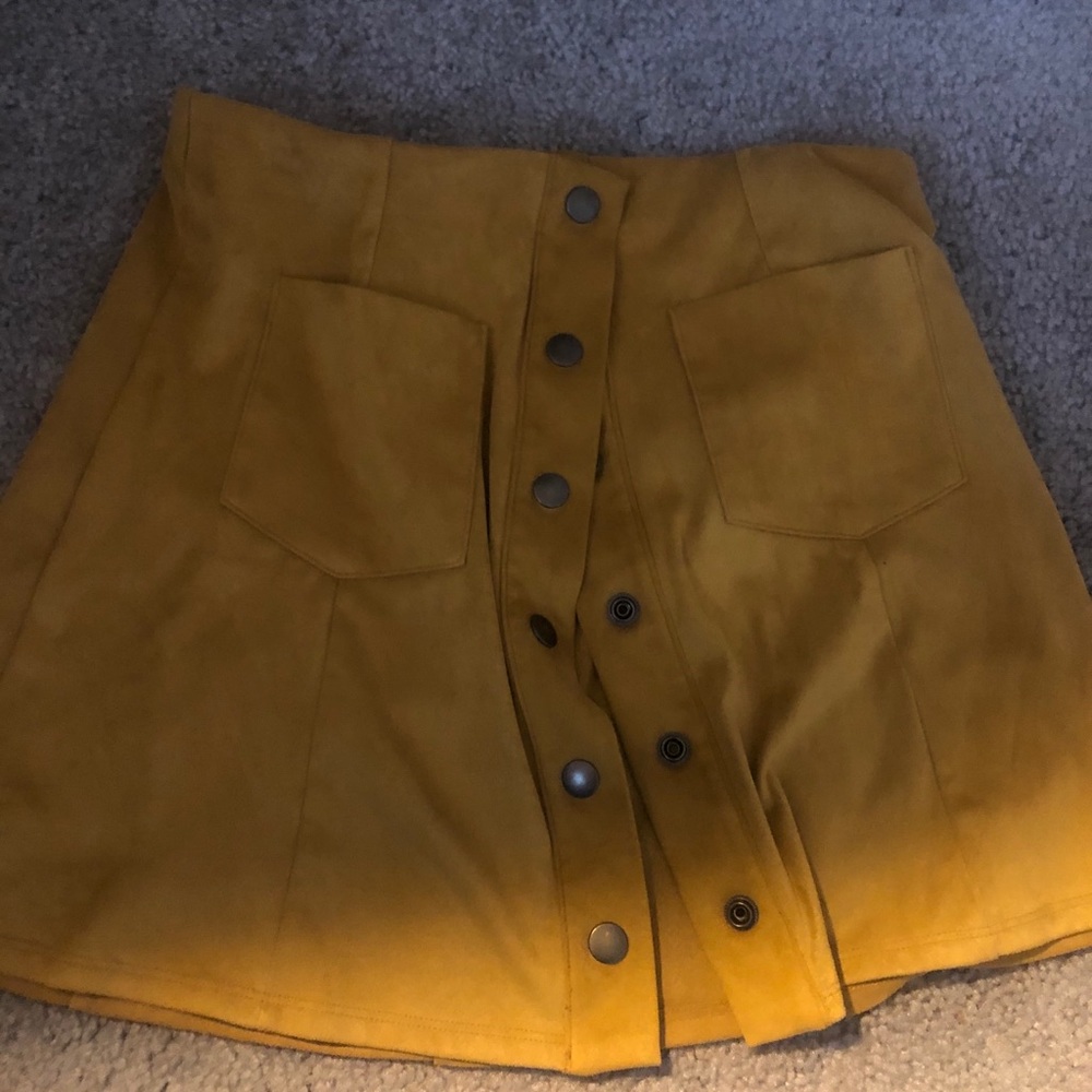 Mustard Yellow Button Down Skirt